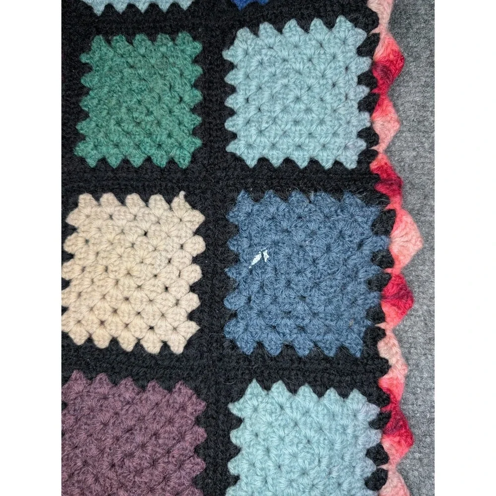 Handmade‎ Crochet Granny Square Bed/ Sofa Couch Runner 58x38 Multicolored READ